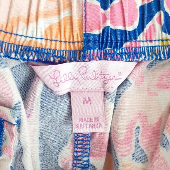 Lilly Pulitzer Ocean View Board Short Brilliant Blue It’s Electric Women M Beach - Picture 4 of 10